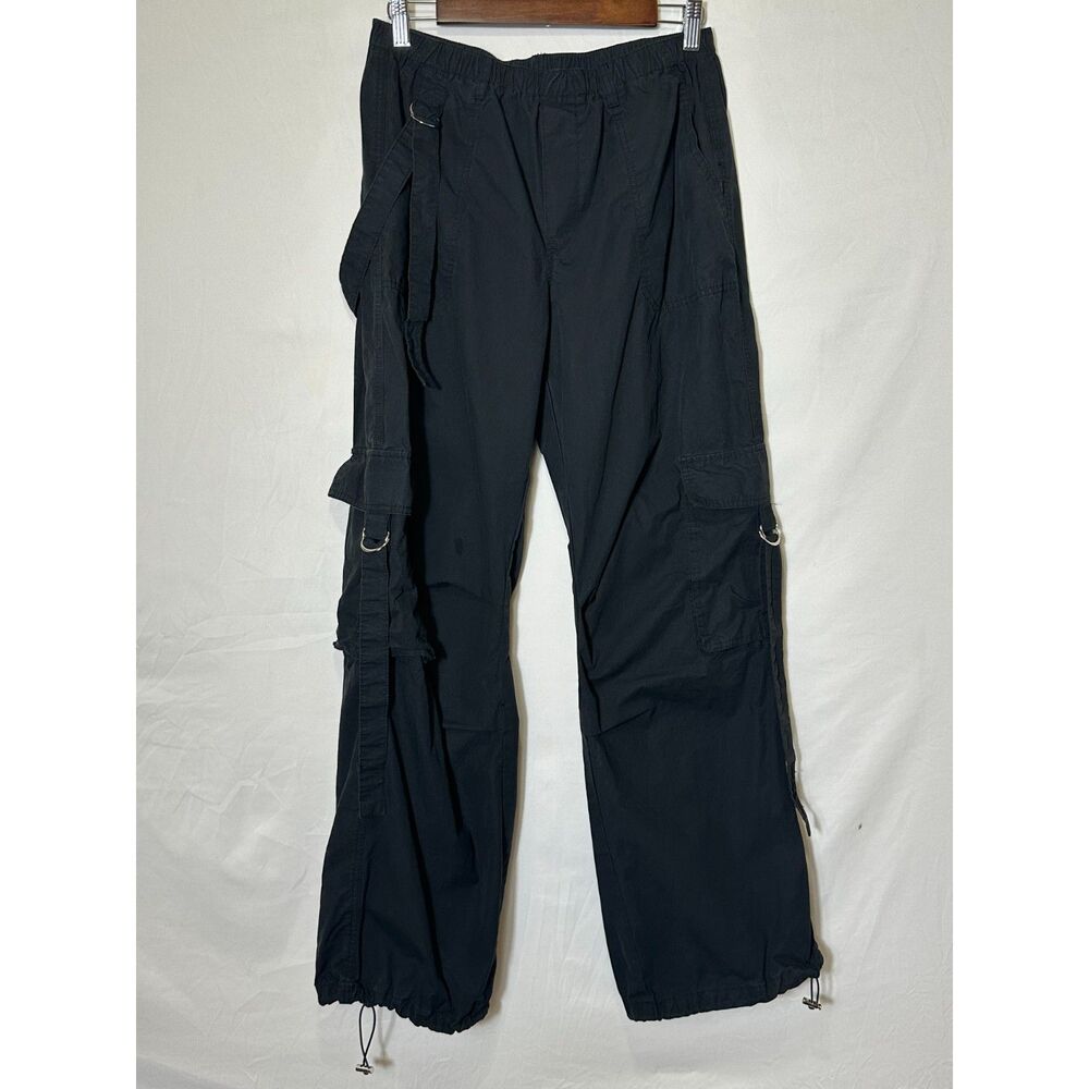 PacSun Women's Black Strappy Lightweight Cargo Pants Elastic Waist, Size M